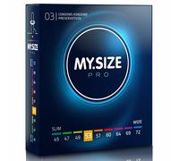 My Size PRO condoms Straight Sided Regular 53 mm width Retail Box of 3