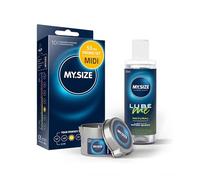 MY.SIZE Value Pack Condoms 53 mm, Pack of 10 + MY.SIZE Natural Lubricant 100 ml + MY.SIZE Massage Candle