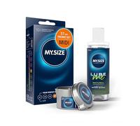 MY.SIZE Value Pack Condoms 57 mm, Pack of 10 + MY.SIZE Natural Lubricant 100 ml + MY.SIZE Massage Candle
