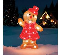 My Smart Buy 31Cm Gingerbread Lady Led Decoration - 30 Warm White Leds, 30Cm Cable, Battery Operated