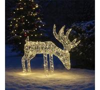 My Smart Buy 43 Cm Floor-Standing Silver Reindeer - 200 Warm White Leds, 5 M Cable, Bs Ip20 Transformer