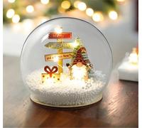 My Smart Buy Light Up Led Christmas Snow Globe - Gonk Village Scene - Warm Led Glow - Battery Operated