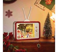 My Smart Buy Light Up Wooden Christmas Tv Scene 33X26Cm Festive Led Display With Auto Timer - Battery Operated