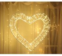 My Smart Buy Pre Lit Led Heart - Warm White Leds, 5M Cable, Timer Function - Indoor & Outdoor Christmas Décor