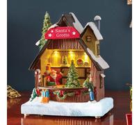 My Smart Buy Santas Grotto Snowscene - Musical Moving Led Hand Painted Battery Indoor Christmas Scene