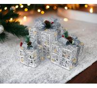 My Smart Buy Set Of 3 Led Christmas Gift Boxes - 60 Warm White Leds, Timer & 8 Pattern Modes
