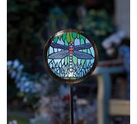 My Smart Buy Solar Dragonfly Garden Stake Light - Hand-Painted Stained Glass Effect - 89Cm Height