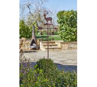 My Smart Buy Stag Windvane - 170 Cm Outdoor Wind Spinner With Stag Design, Brushed Copper Finish, Weather-Resistant For Gardens