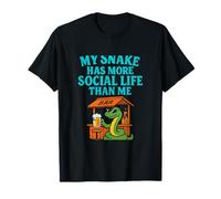 My Snake Has More Social Life Than Me Funny Reptile Design T-Shirt