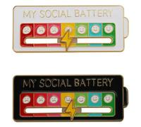 My Social Battery Creative Badge, 7 Days a W un Enamel Emotional Badge, Functional Aesthetic Brooch, Perfect Accessory for Personalizing Backpacks (2)