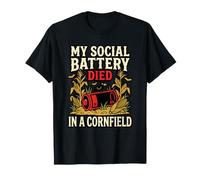My Social Battery Died in Humorous Struggles Media Addiction T-Shirt