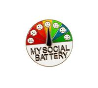 My Social Battery Enamel Pin, Cute Creative Expression Pin For Introverts Interactive Brooch Pin, Gift For Introverted Anti-Social Quiet Person, Emotional Mood Brooches, Social Anxiety Lapel Badge