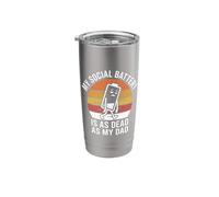 My Social Battery is As Dead As My Dad Funny Introvert Stainless Steel Insulated Tumbler