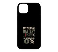 My Social Battery is at 0% - Introvert Humor Case for iPhone 14 Plus