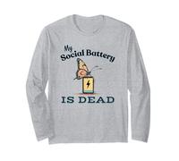 My Social Battery is Dead Awkward Butterfly Needs Charging Long Sleeve T-Shirt