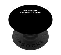 MY Social Battery Is Low Working Anxiety Heartful PopSockets Adhesive PopGrip