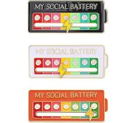 My Social Battery Slider Pin, Cute Social Battery Pin,Functional Mood Enamel Pins 7 Days a W or Clothing Decoration Backpacks Bags Hats Gifts