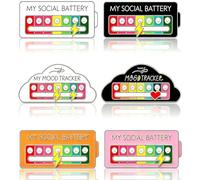 My Social Battery Slider Pin - Funny Enamel Pins for 7 Days a Week, Interactive Mood Badge for Introverts, Non-Verbal Emotional Brooch for Backpacks Jackets Hats Clothing Accessories, One size, Zinc