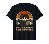 My Social Plans Have Chapters Funny Reading Cat Book Lover Value Graphic T-Shirt