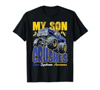 My Son Crushes Down Syndrome Awareness Monster Truck T-Shirt