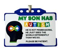 My Son has Autism Lanyard Card and Holder- 8 Colours