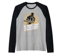 My Son Hits Hard But I Hit Harder So Watch Yo Mouth - Raglan Baseball Tee