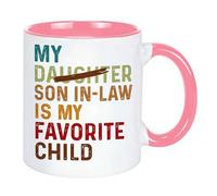 My Son in Law is Favorite Child Retro -Replaced Daughter Ceramic Mug,Funny Gift for Mother-in-Law or Father-in-Law, Ceramic Coffee Mug for Mother's Day, Father's Day, Birthday