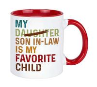 My Son in Law is Favorite Child Retro -Replaced Daughter Ceramic Mug,Funny Gift for Mother-in-Law or Father-in-Law, Ceramic Coffee Mug for Mother's Day, Father's Day, Birthday