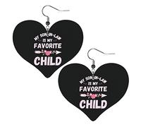 My Son In Law Is My Favorite Child Leather Earrings For Women Dangle Earring Drop Heart Pendant With Hook Gifts For Adult Girl