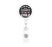 My Son in Law is My Favorite Child Retractable Badge Holder Reel Clip Id Card Holder forNurse Student Office Worker