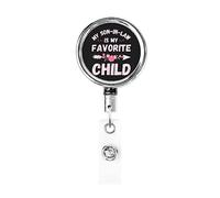 My Son in Law is My Favorite Child Retractable Badge Holder Reel Clip Id Card Holder forNurse Student Office Worker