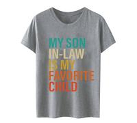 My Son in Law Is My Favourite Child Funny Family Matching T-Shirt Leg Sleeve, gray, Large