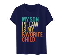 My Son in Law Is My Favourite Child Funny Family Matching T-Shirt Leg Sleeve, navy, Large