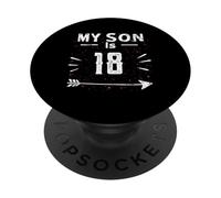 My Son Is 18 Birthday Shirt for Boy's 18th Birthday PopSockets Adhesive PopGrip