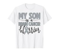 My Son is A Brain Cancer Warrior Family Support Gray Ribbon T-Shirt