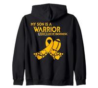 My Son is a Warrior Bone Cancer Awareness Zip Hoodie
