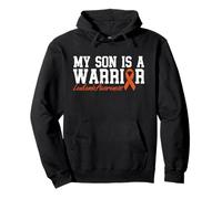 My Son Is a Warrior Leukemia Awareness Orange Ribbon Pullover Hoodie