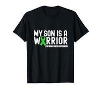My Son is a Warrior Lymphoma Cancer Awareness Green Ribbon T-Shirt