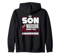 My Son Is A Warrior Sickle Cell Awareness Zip Hoodie