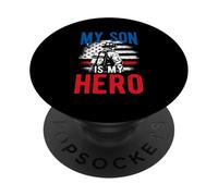 MY SON IS MY HERO Firefighter Support, Thin Red Line PopSockets Adhesive PopGrip