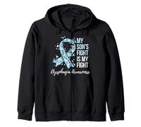 My Son’s Fight Is My Fight Dysphagia Awareness Zip Hoodie