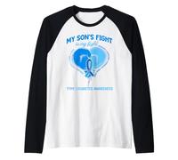My Son's Fight is My Fight Type 1 Diabetes Awareness Month Raglan Baseball Tee