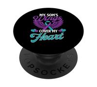 My Son's Wings Cover My Heart - Suicide Prevention Awareness PopSockets Adhesive PopGrip