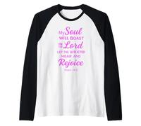 My Soul Will Boast in The Lord Psalm 34:2 Bible Scripture Raglan Baseball Tee