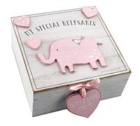 My Special Keepsakes Box MDF New Baby Gift White and Pink 8783