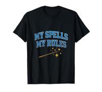 My Spells My Rules Varsity Magic Wand Sparkle Design T-Shirt