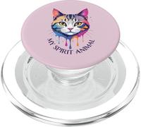 My Spirit Animal Colorful Dripping Paint Cat PopSockets PopGrip for MagSafe