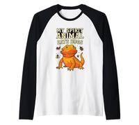 My Spirit Animal Eats Bugs Bearded Dragon Raglan Baseball Tee