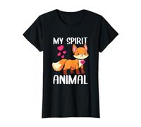 My Spirit Animal Fox I Love Mom Necklace Heart Fox Mom T-Shirt