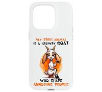 My Spirit Animal Grumpy Goat Slaps Annoying People Fun Case for iPhone 15 Pro